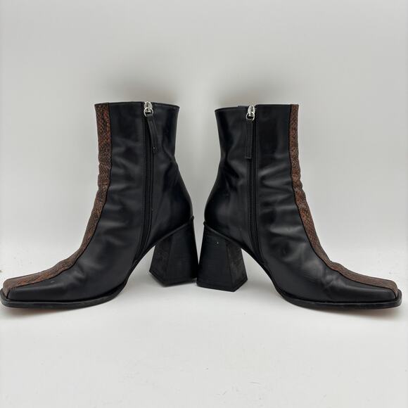 Alohas South Edge Python Two Tone Heeled Ankle Boots Women's 41 - Picture 6 of 11